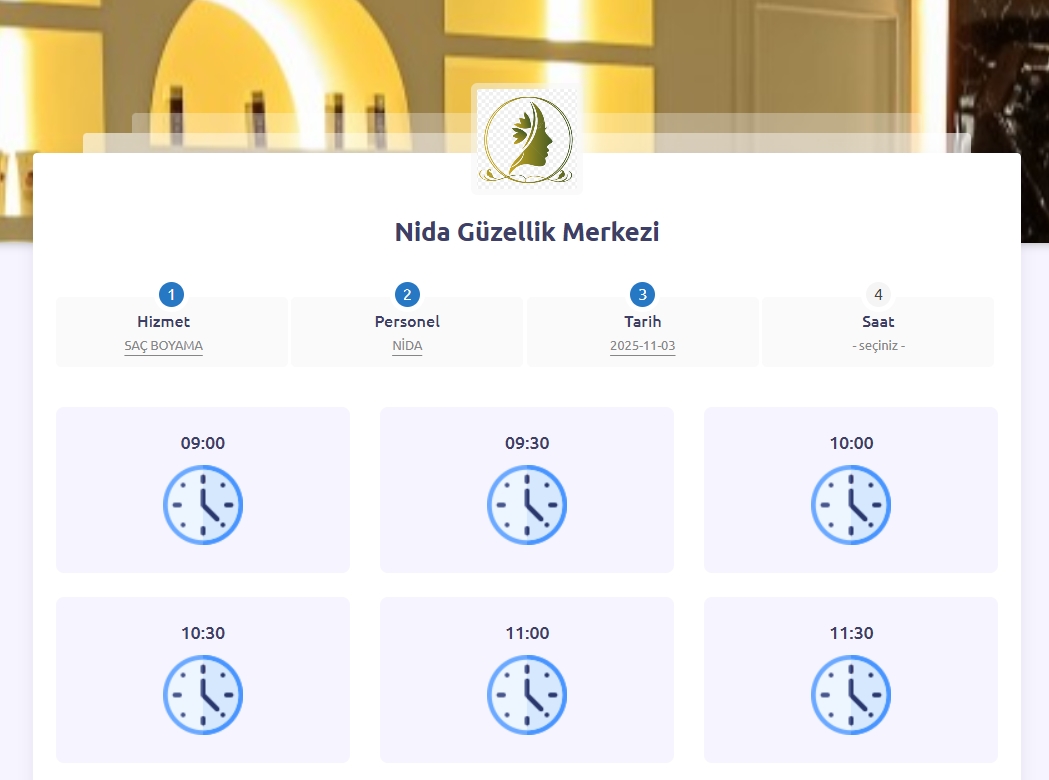 Randevu Sistemi Online Mağaza Sayfası